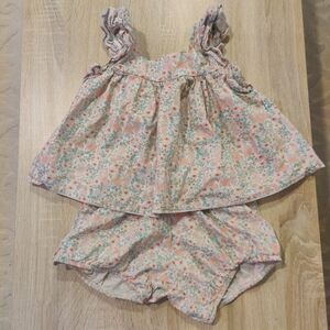 Floral Ruffle-Shoulder Matching Set By Minnow Size 3/4